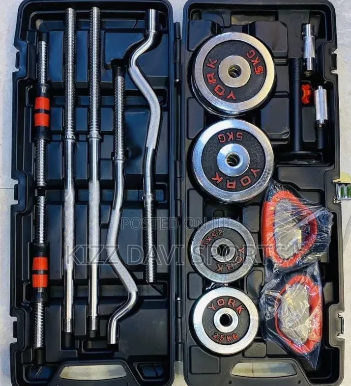 55 Kg Adjustable Dumbbell Barbell Set With Carrying Case