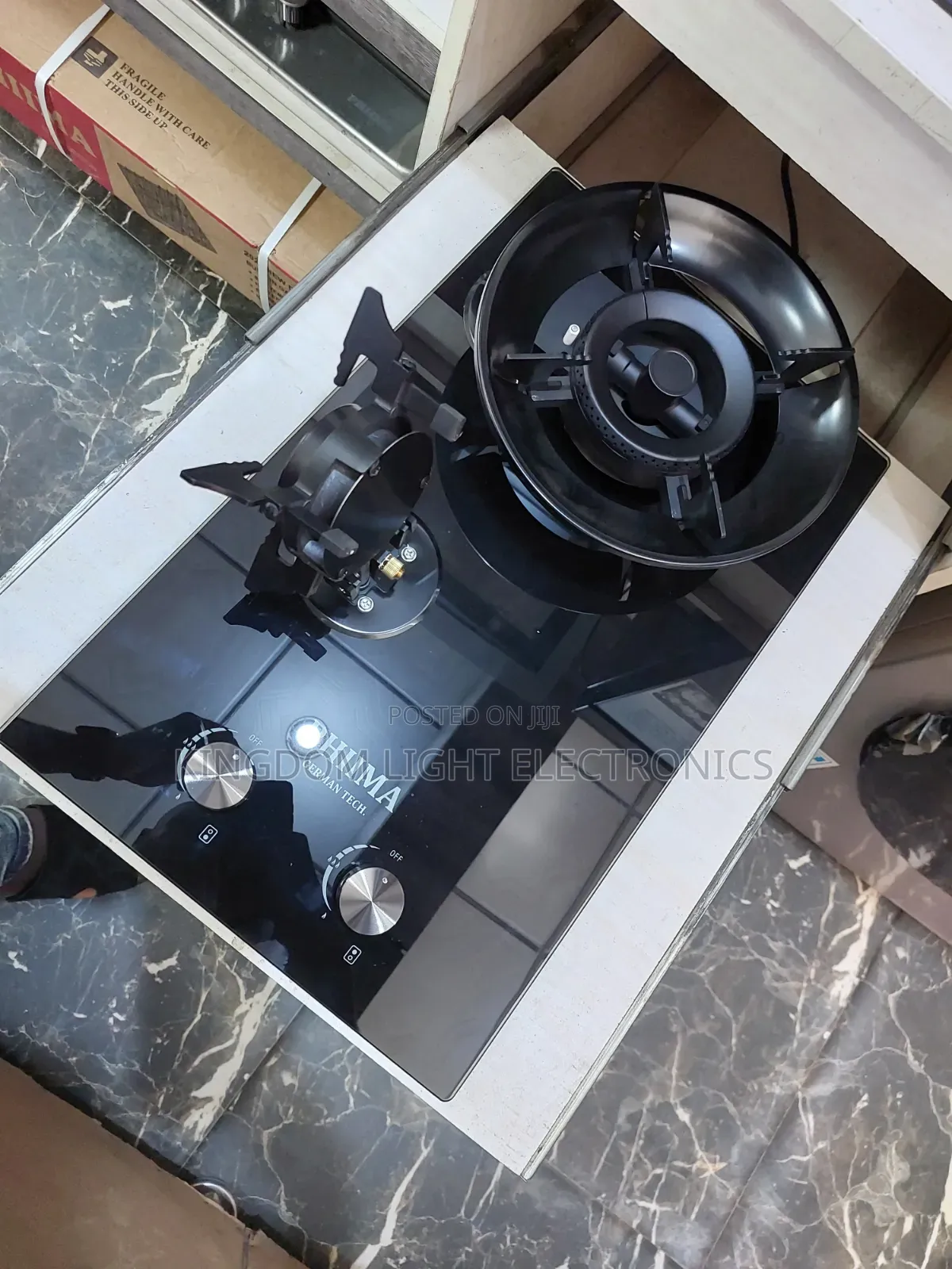 Phima New 2 Burner Flip-Up Inbuilt Gas Cooker  Copper