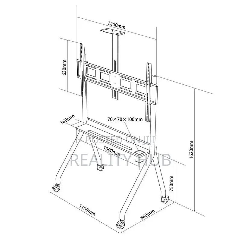R10 Heavy Duty 42 - 86 Inch Portable Mobile TV Trolley Stand