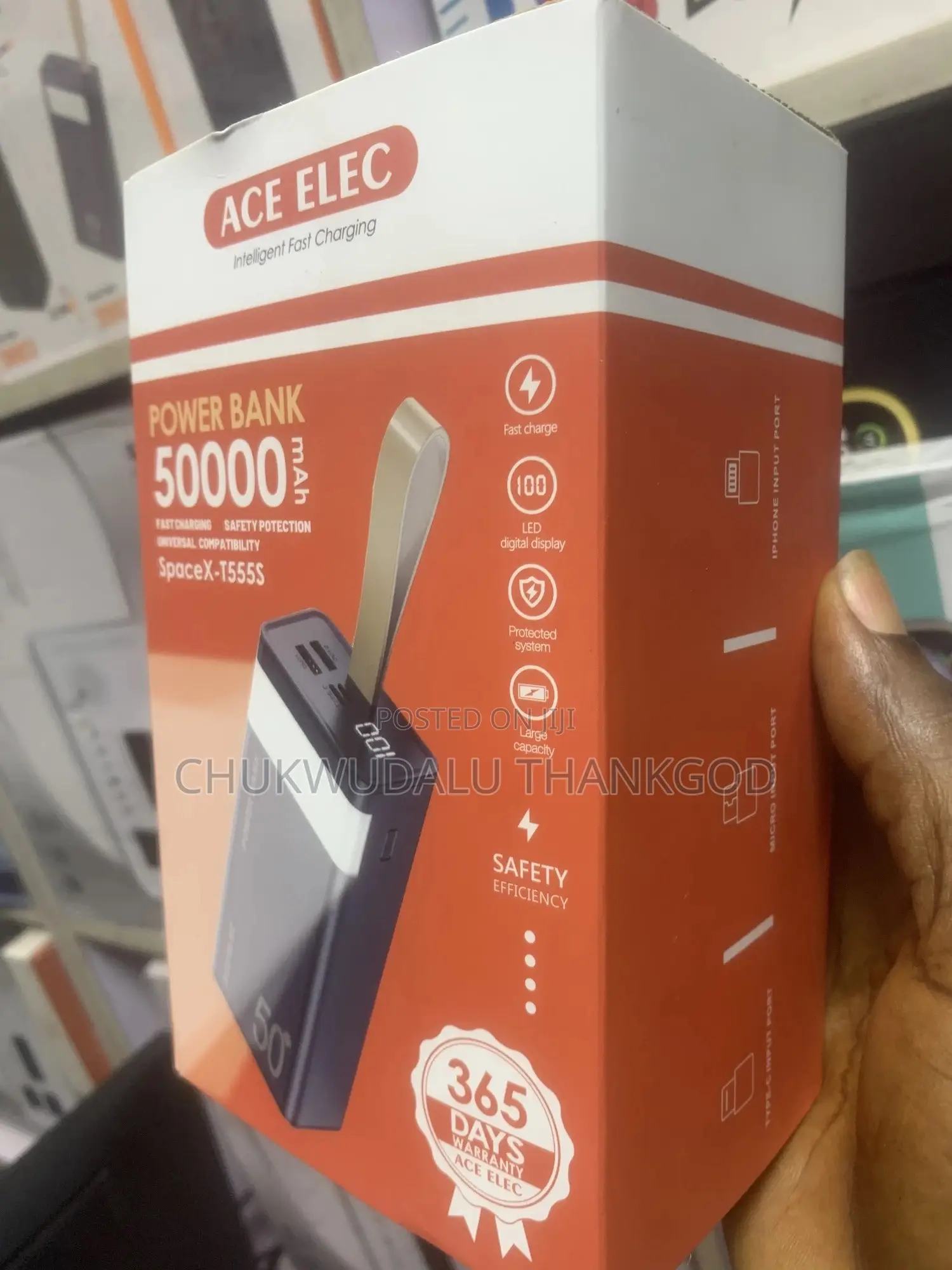 Ace Elec 50000 Mah Powerbankwith Led Light Portable Super Fast Charge
