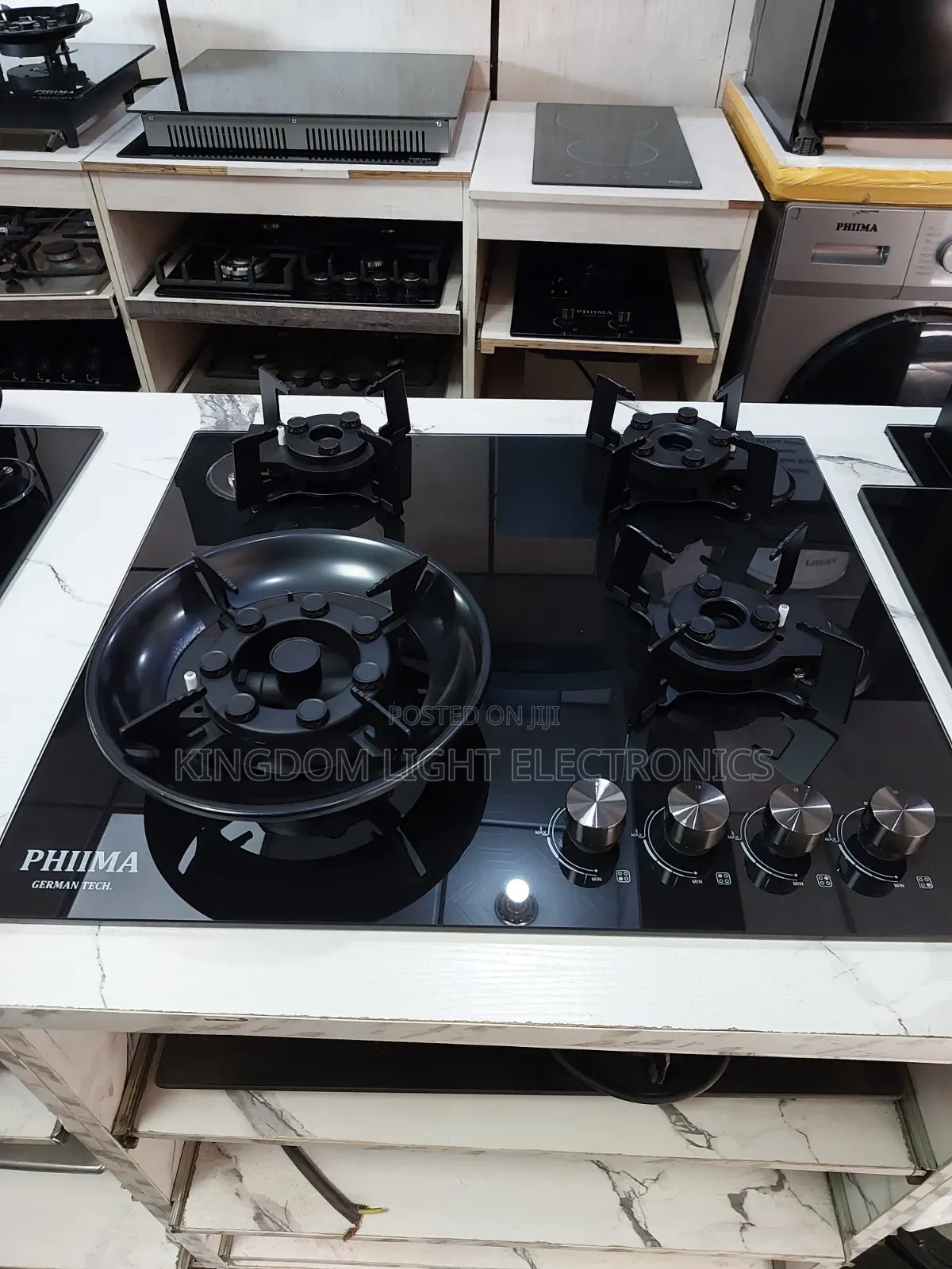 Phima 4 Burners Flip-Up Inbuilt Gas Cooker 60x60cm  Copper