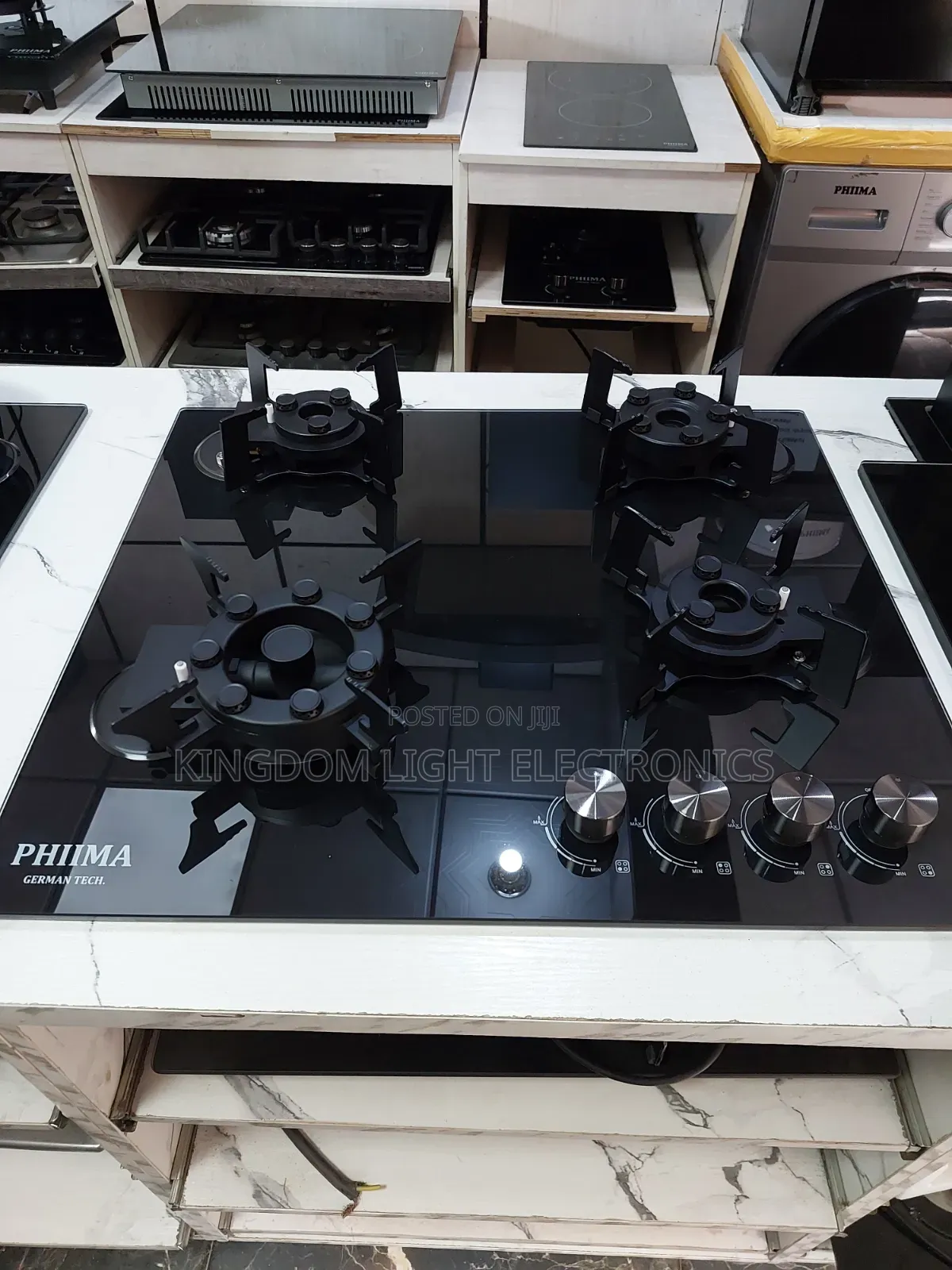 Phima 4 Burners Flip-Up Inbuilt Gas Cooker 60x60cm  Copper