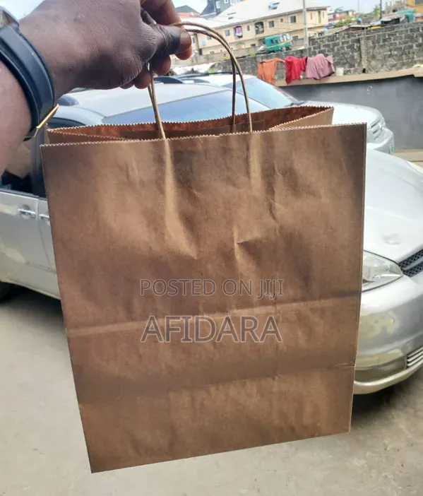 Big Size Kraft Paper Bags With Handle Pack of 25 | Strong for Business