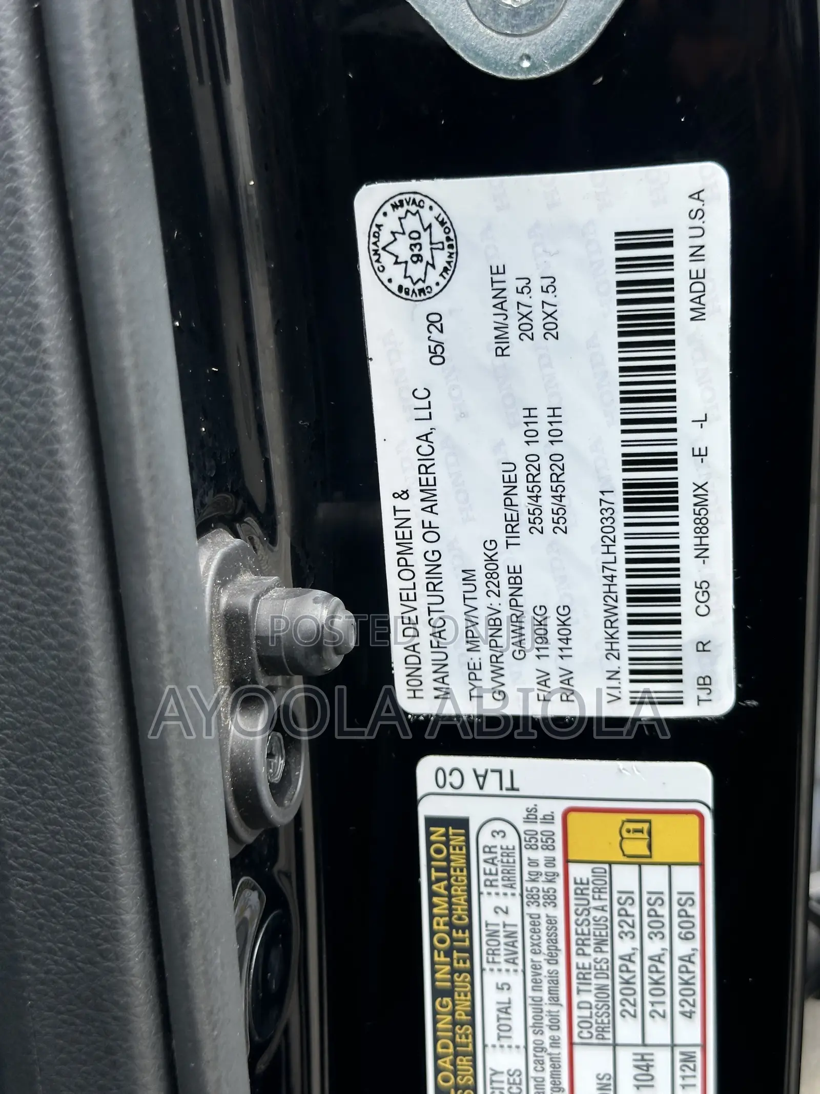 Honda CR-V EX-L 2021 Black