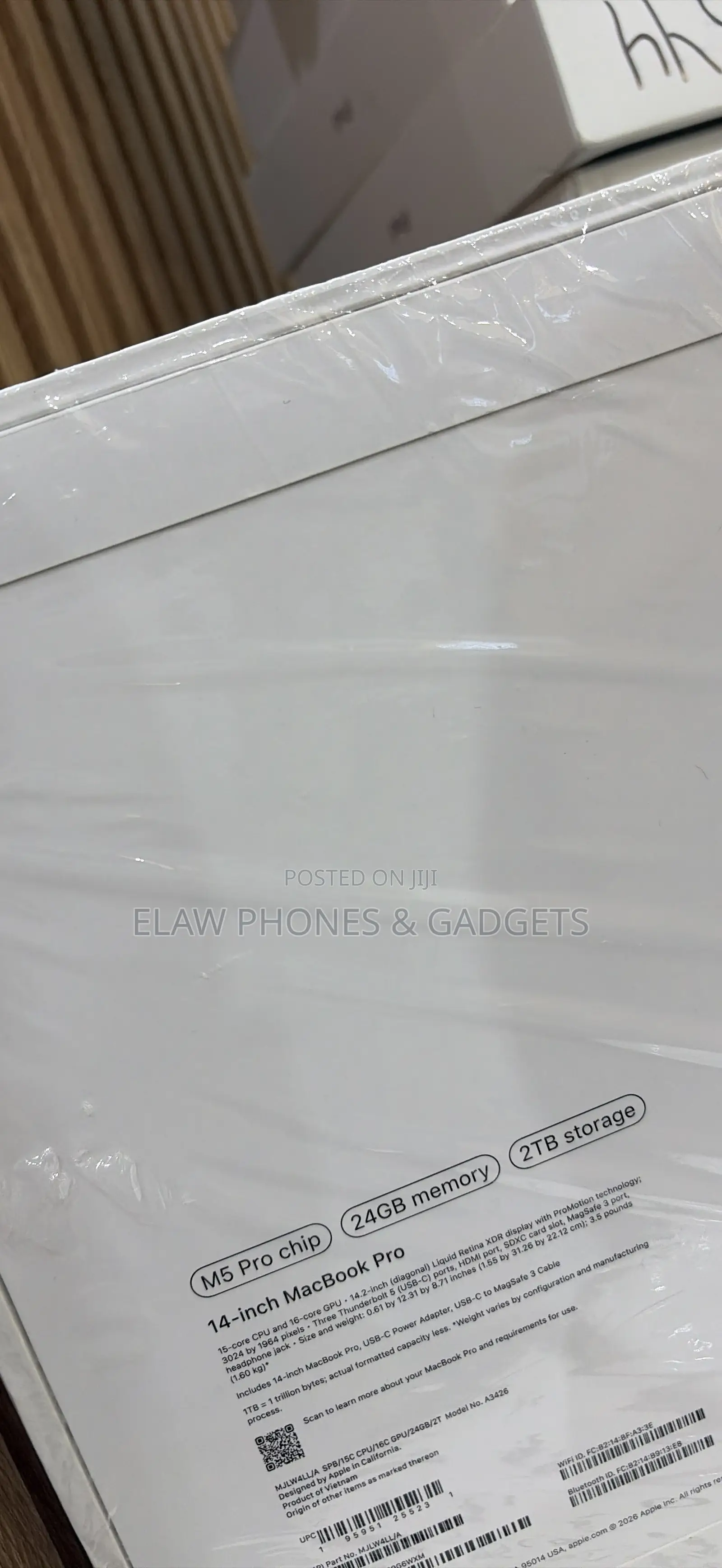 New Laptop Apple MacBook Pro 2026 M5 Pro 24GB Apple M5 Pro SSD 2T