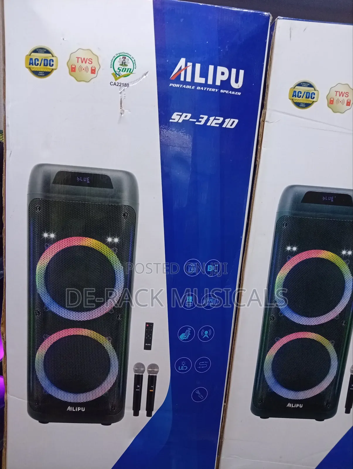 Ailipu Sp31210 Double 10inches Rechargeable Battery Public Address SPK