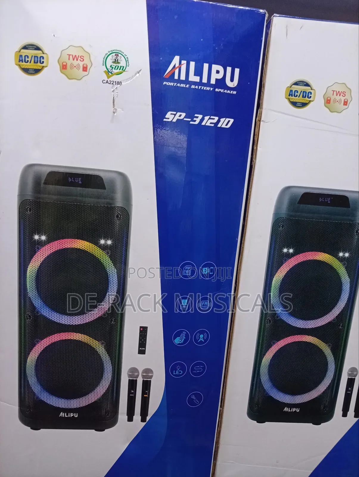 Ailipu Sp31210 Double 10inches Rechargeable Battery Public Address SPK