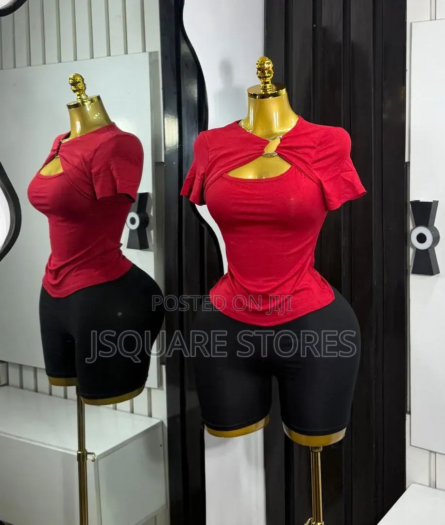 New Trend Open Chest Brooch Ladies Top