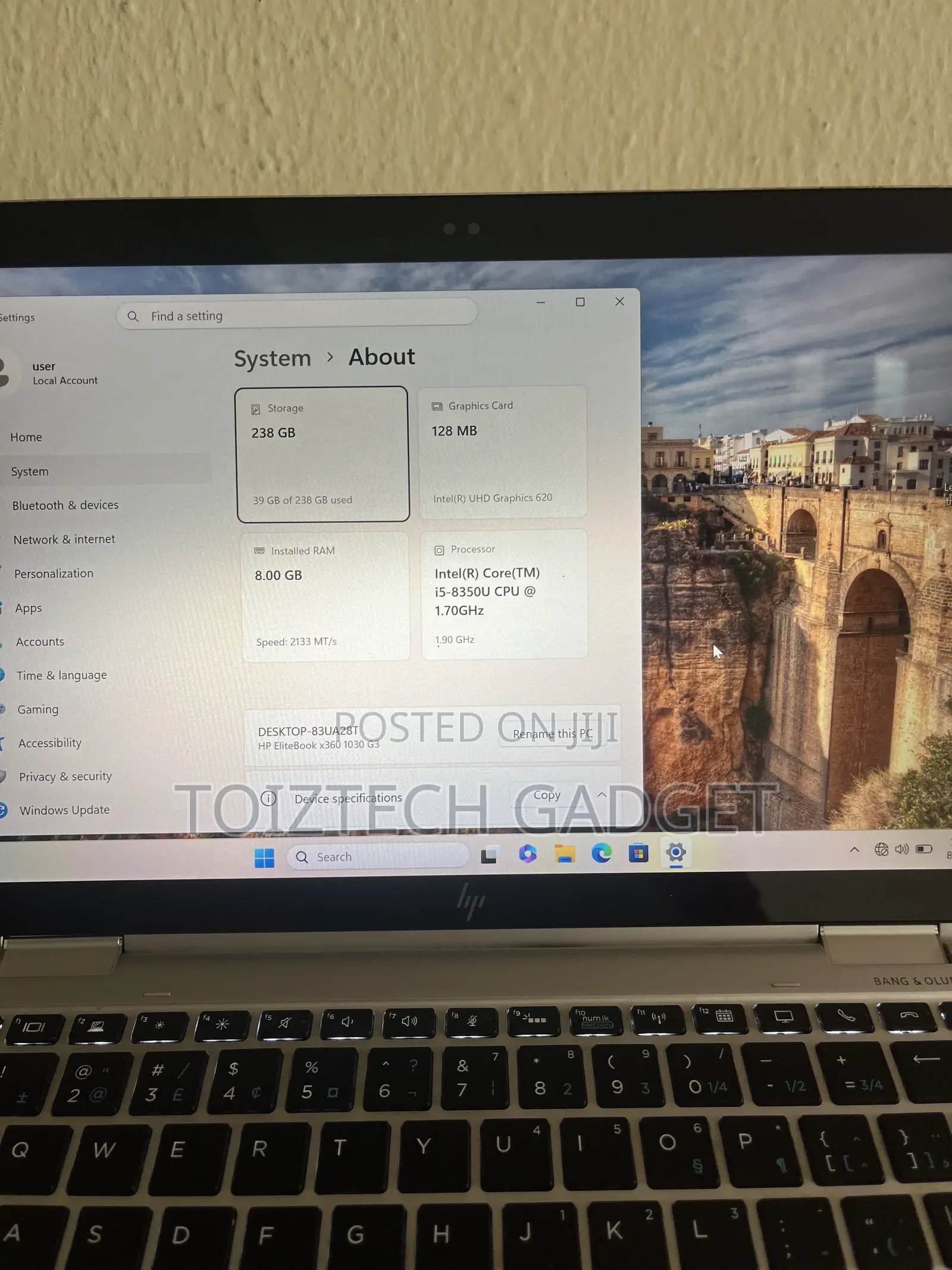 Laptop HP EliteBook X360 1030 G3 8GB Intel Core i7 SSD 256GB