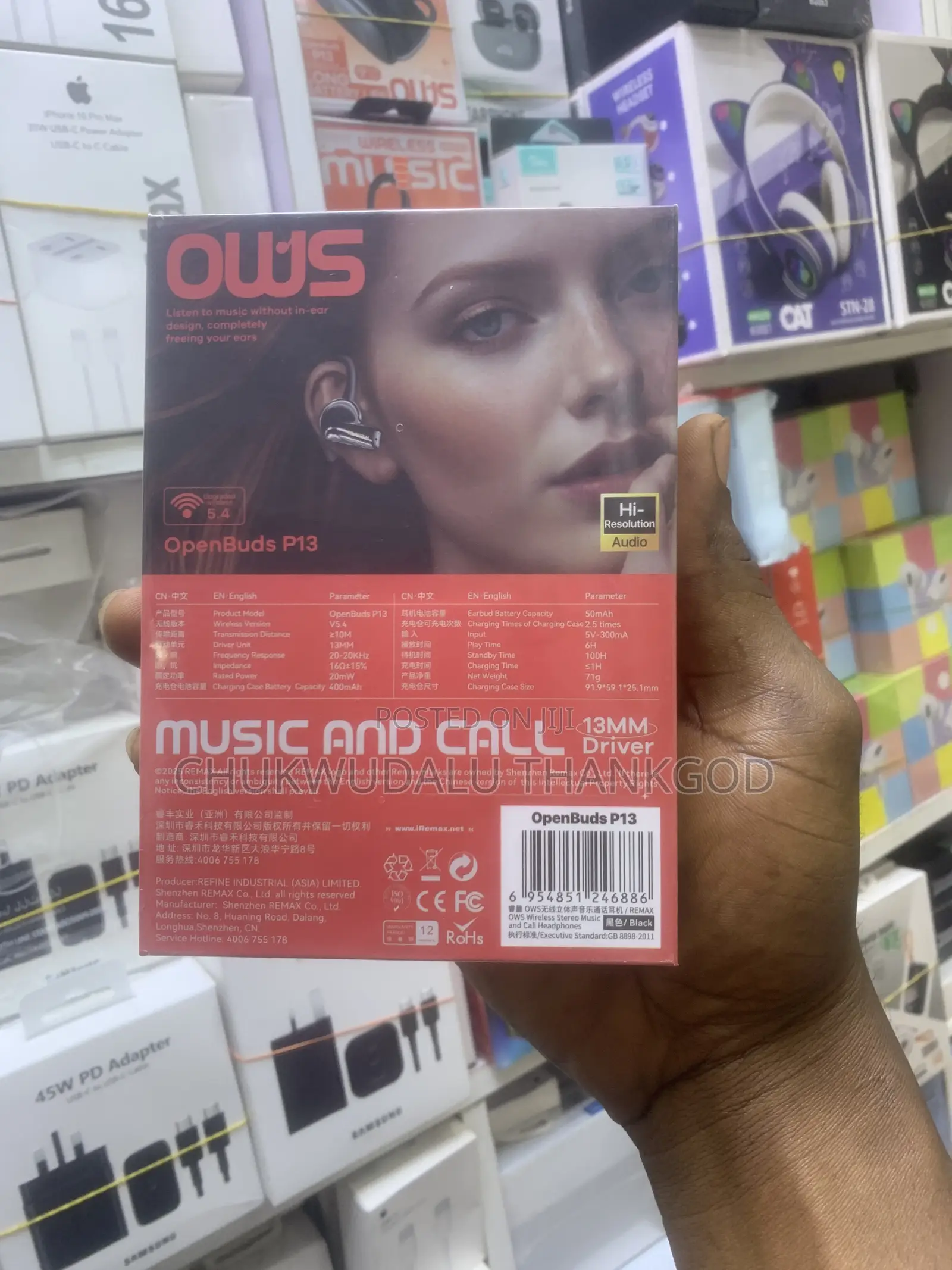 Remax OpenBuds P13 Open-Ear Sports Wireless Earbuds With Charging Case