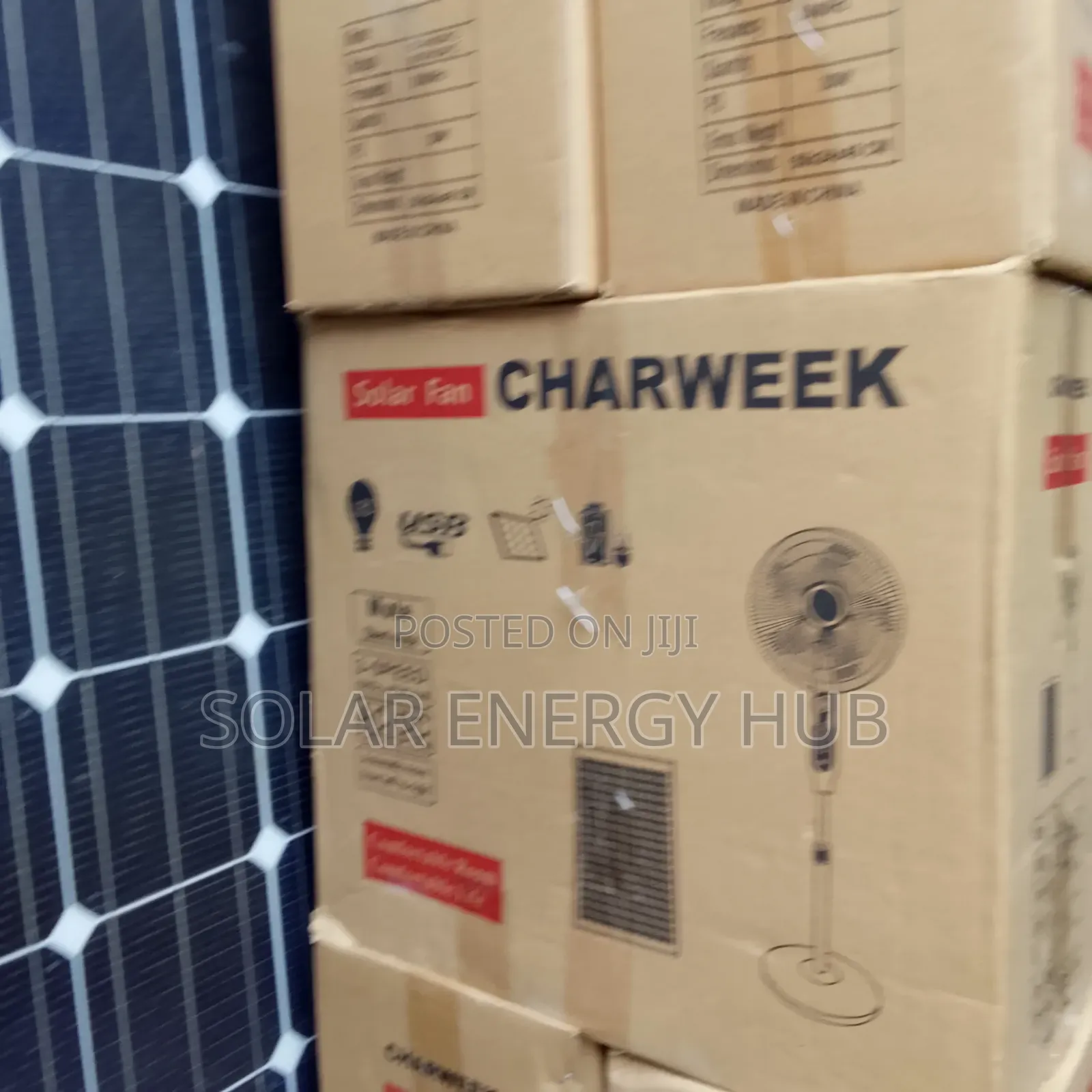 16inch Rechargeable Solar Fan Charweek