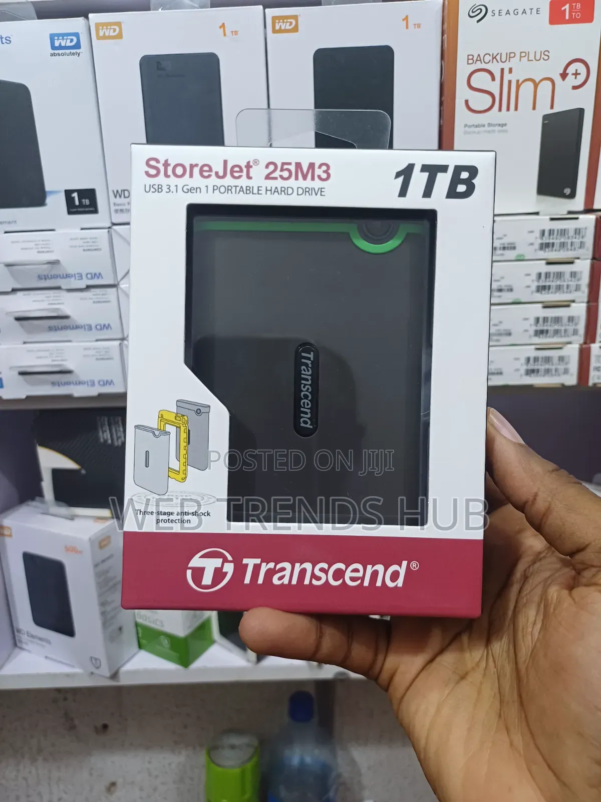 Brand New Transcend StoreJet 25M3 1TB External Hard Drive - USB 3.1