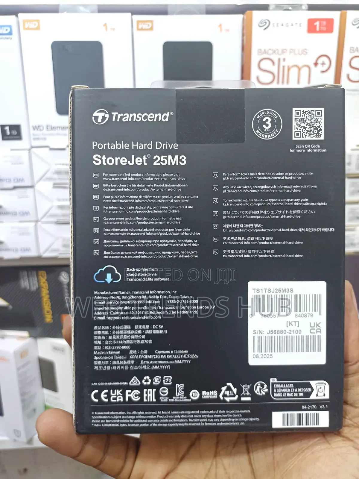 Brand New Transcend StoreJet 25M3 1TB External Hard Drive - USB 3.1