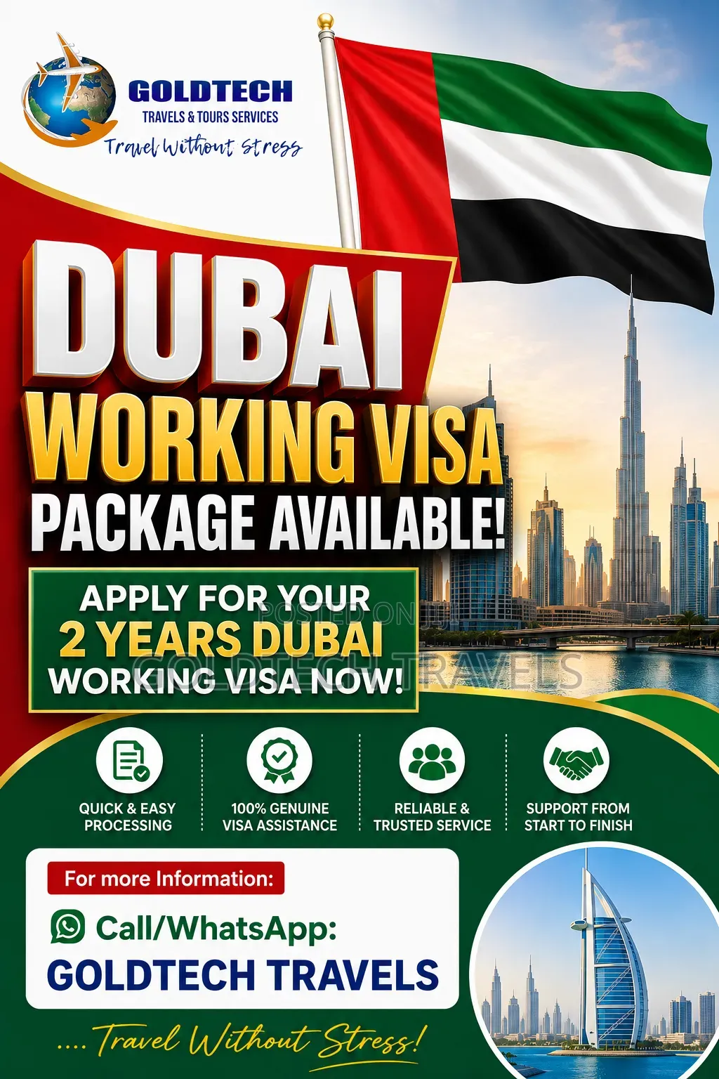 Dubai  Working Visa Available