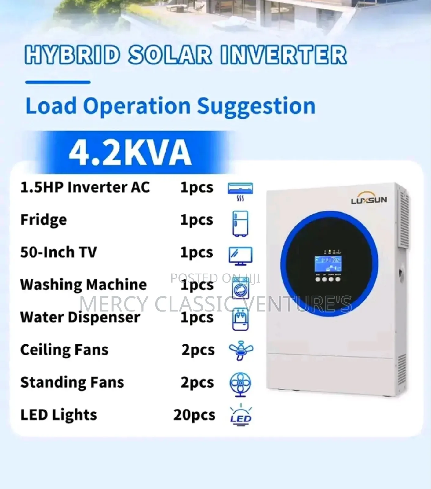 Lexun 4.2KVA Hybrid Solar Inverter