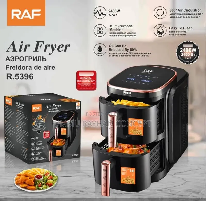 2400w Double Basket RAF Air Fryer