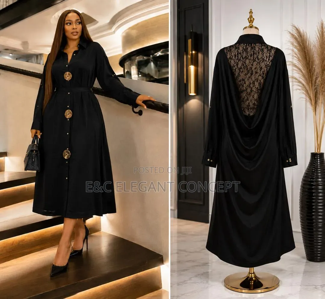New  Luxury Silk Open Back Dress