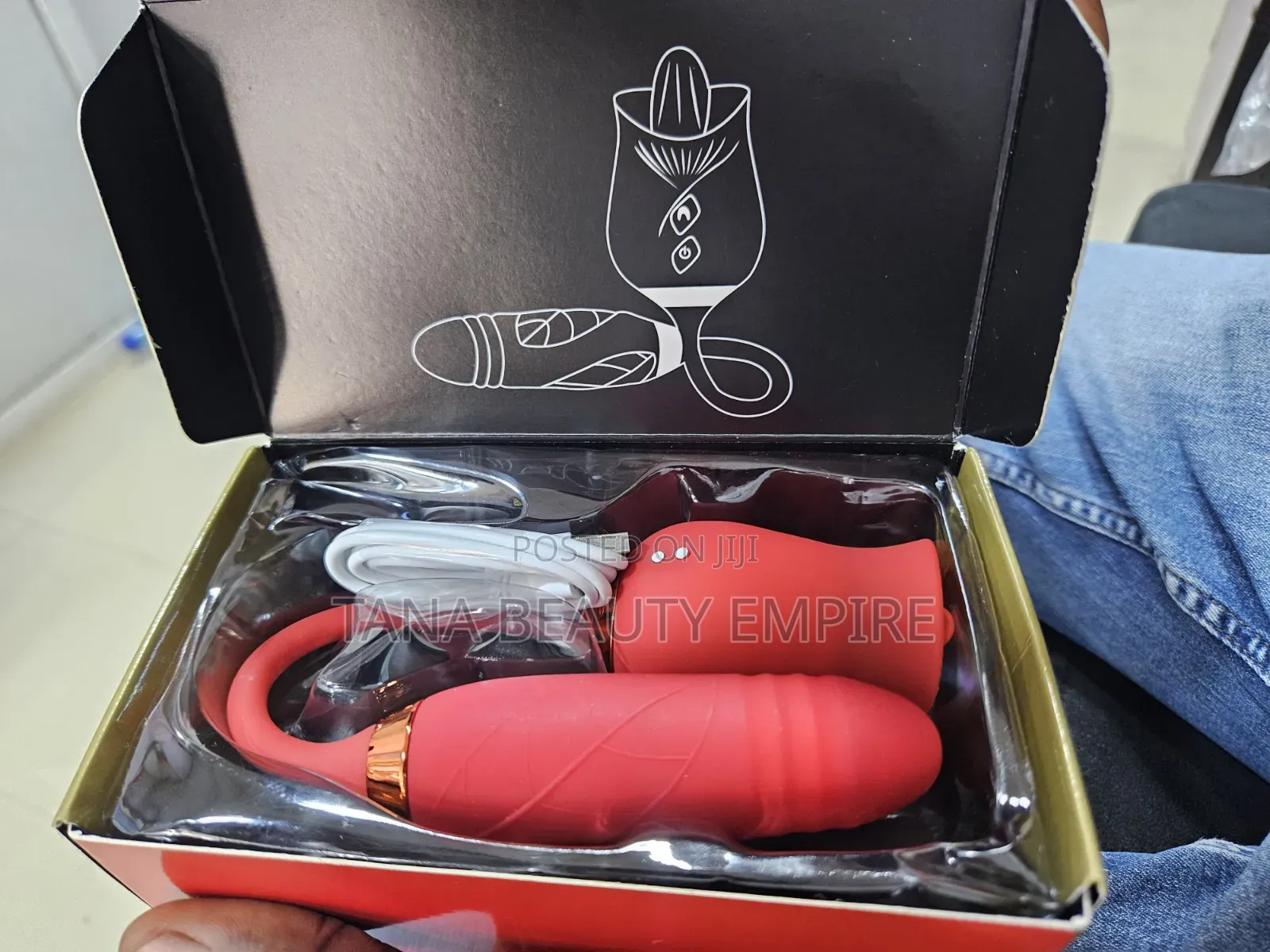 2 in 1 Dildo and Vibrator Waterproof Rose Tongue Pussy Licking Toy