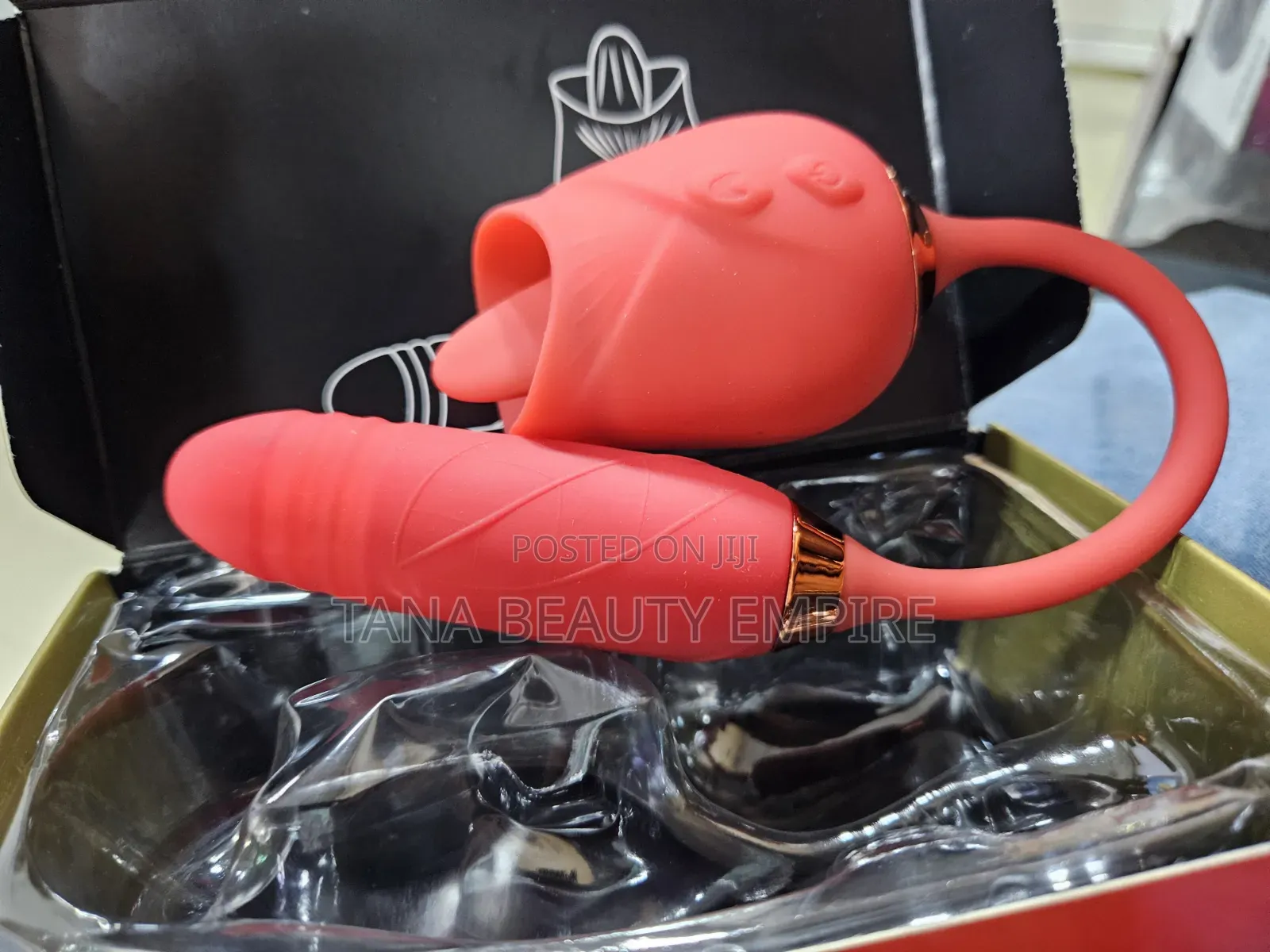 2 in 1 Dildo and Vibrator Waterproof Rose Tongue Pussy Licking Toy