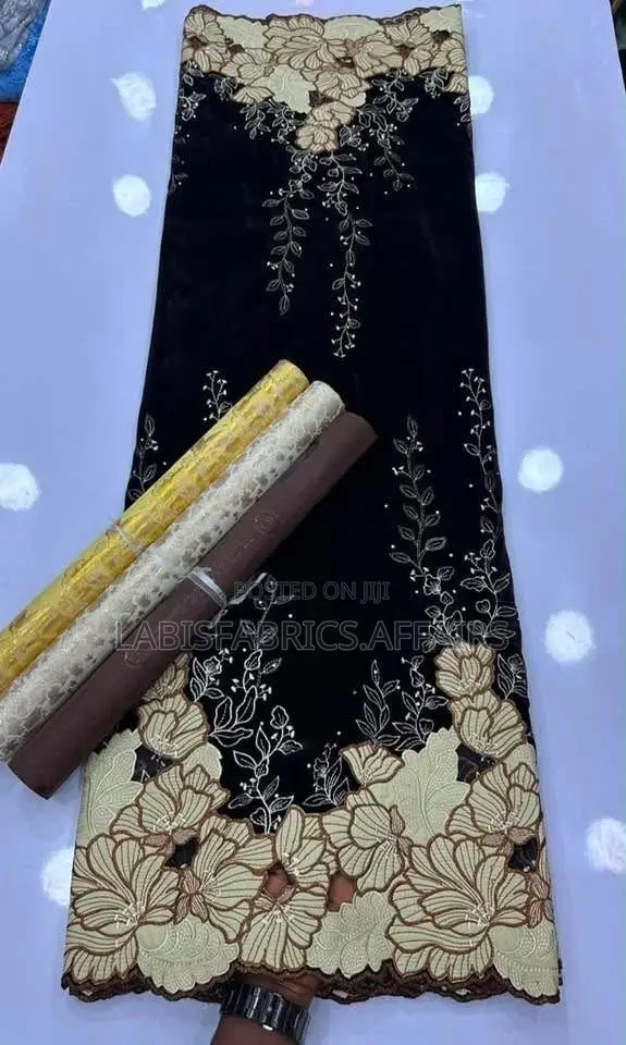Luxury Velvet Lace With Embroidery Hand Cut