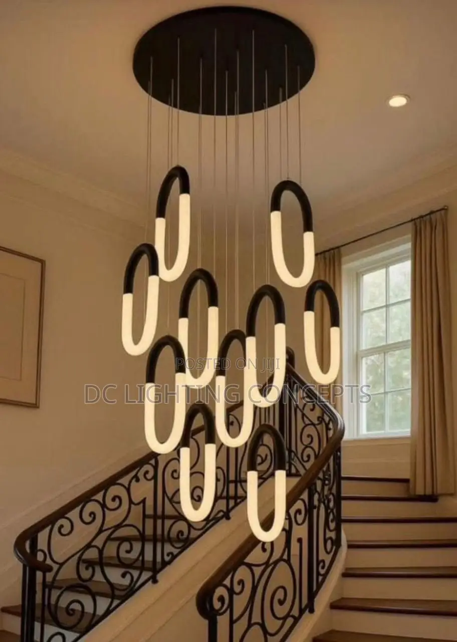 Postmodern Luxury Long Linear Led Acrylic Pendant Chandelier.