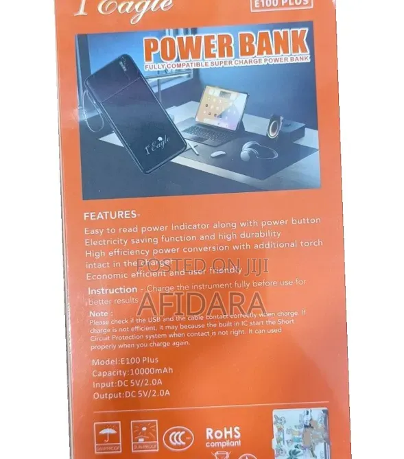 1st Eagle 10,000mah Capacity Power Bank 4-in-1 Cable Included