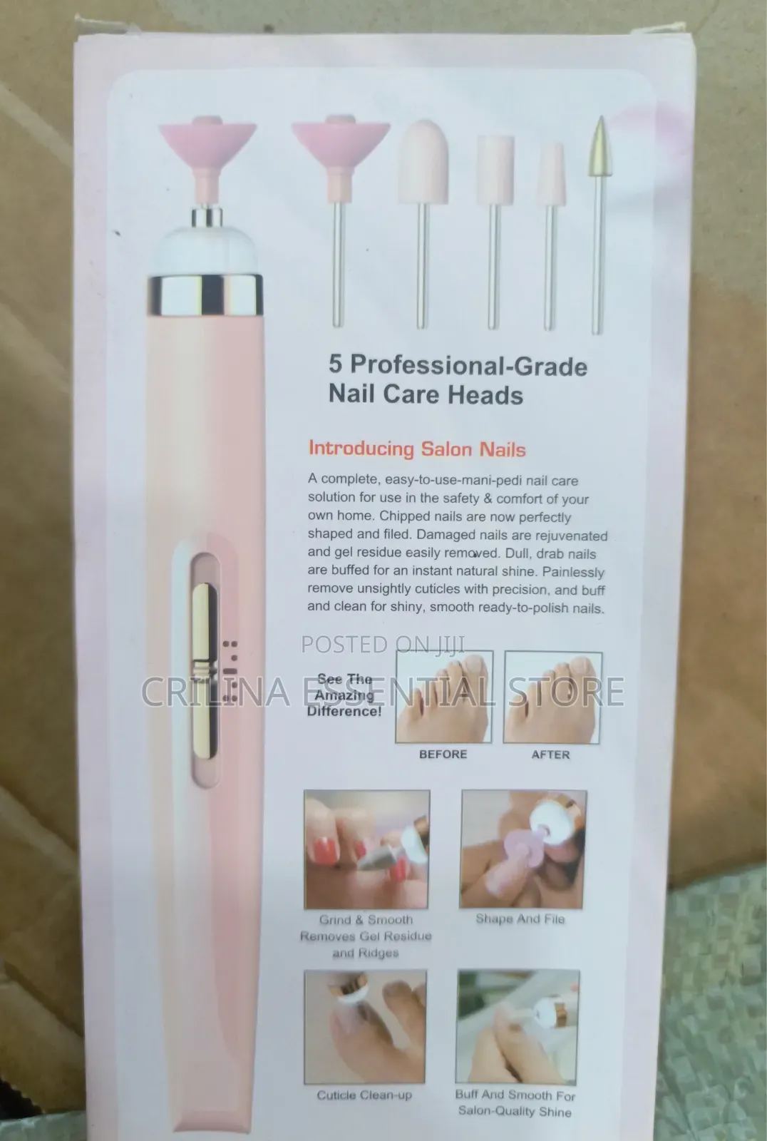 5-in-1 Rechargeable Electronic Manicure and Pedicure Nail File Kit