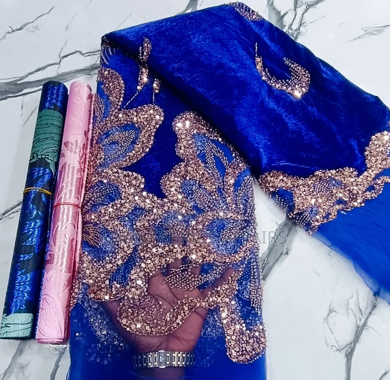Luxurious Velvet Beaded Lace