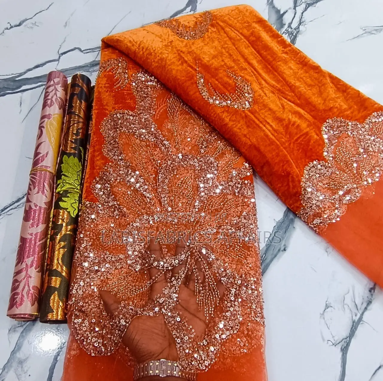 Luxurious Velvet Beaded Lace
