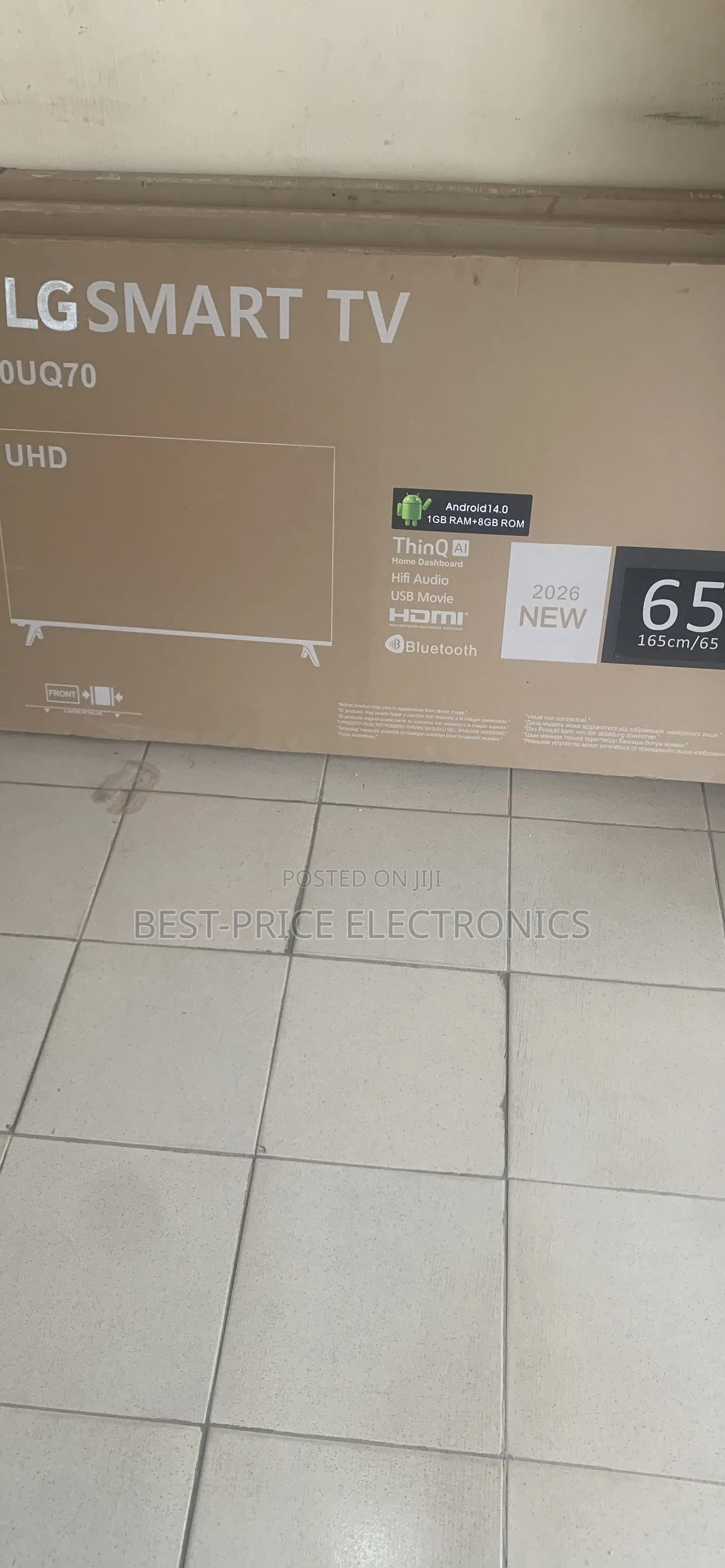 65 Inches LG Webos THINQ UHD With Smart TV Option
