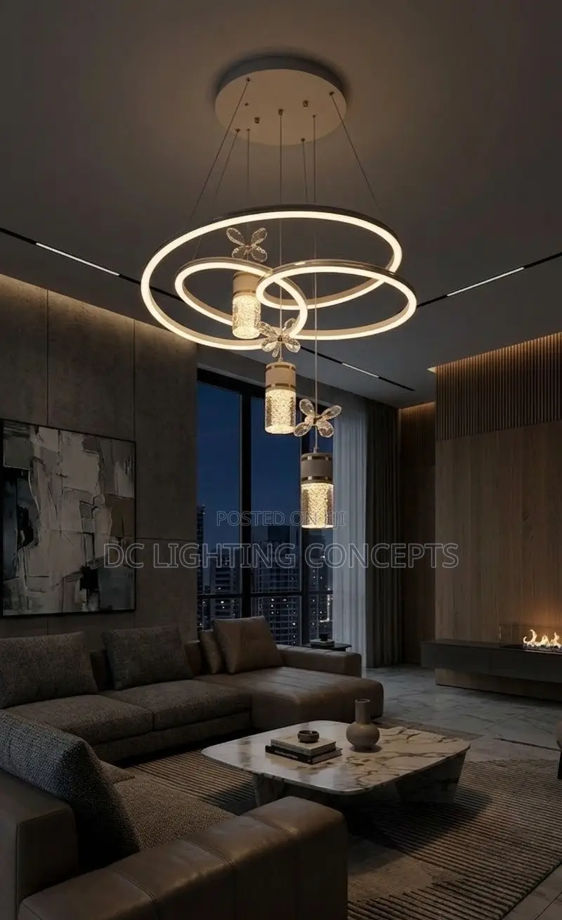 Modern Luxury Crystal Led Ceiling Pendant Light for Living Room.