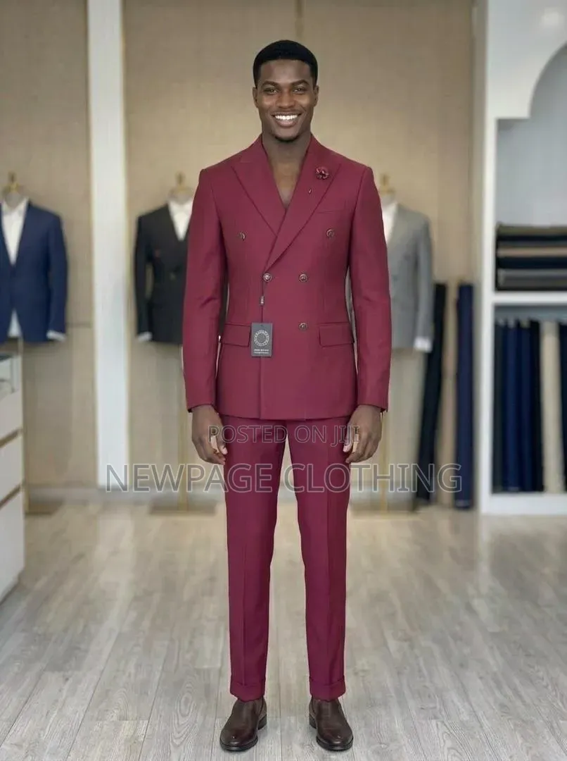 Affordable Luxury Burgundy Double-Breasted Blazer