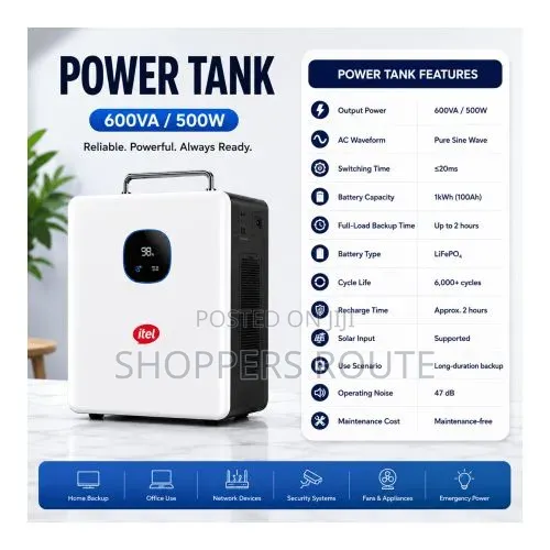 Itel Energy Itel Power Tank All-in-One ESS 500W 1000Wh