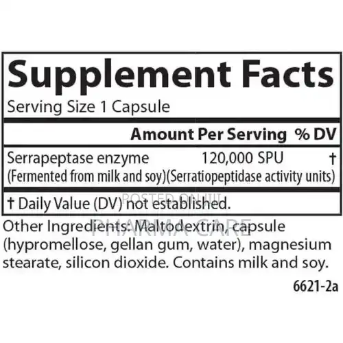 Serrapeptase 120,000 Spus - 30 Capsules