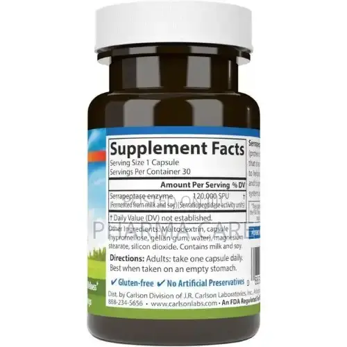 Serrapeptase 120,000 Spus - 30 Capsules