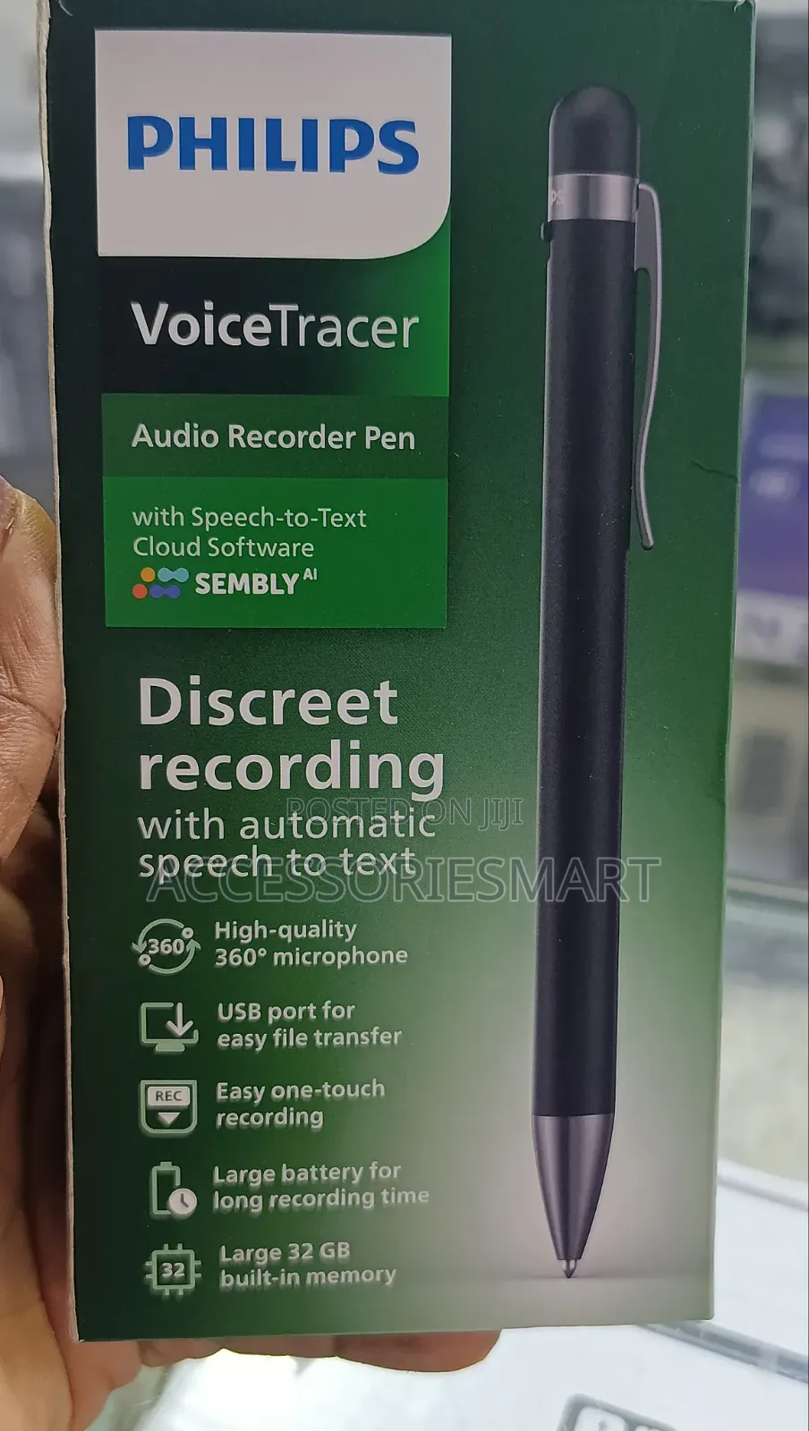 Philips DVT1600 VoiceTracer, Recording Pen, 32GB.