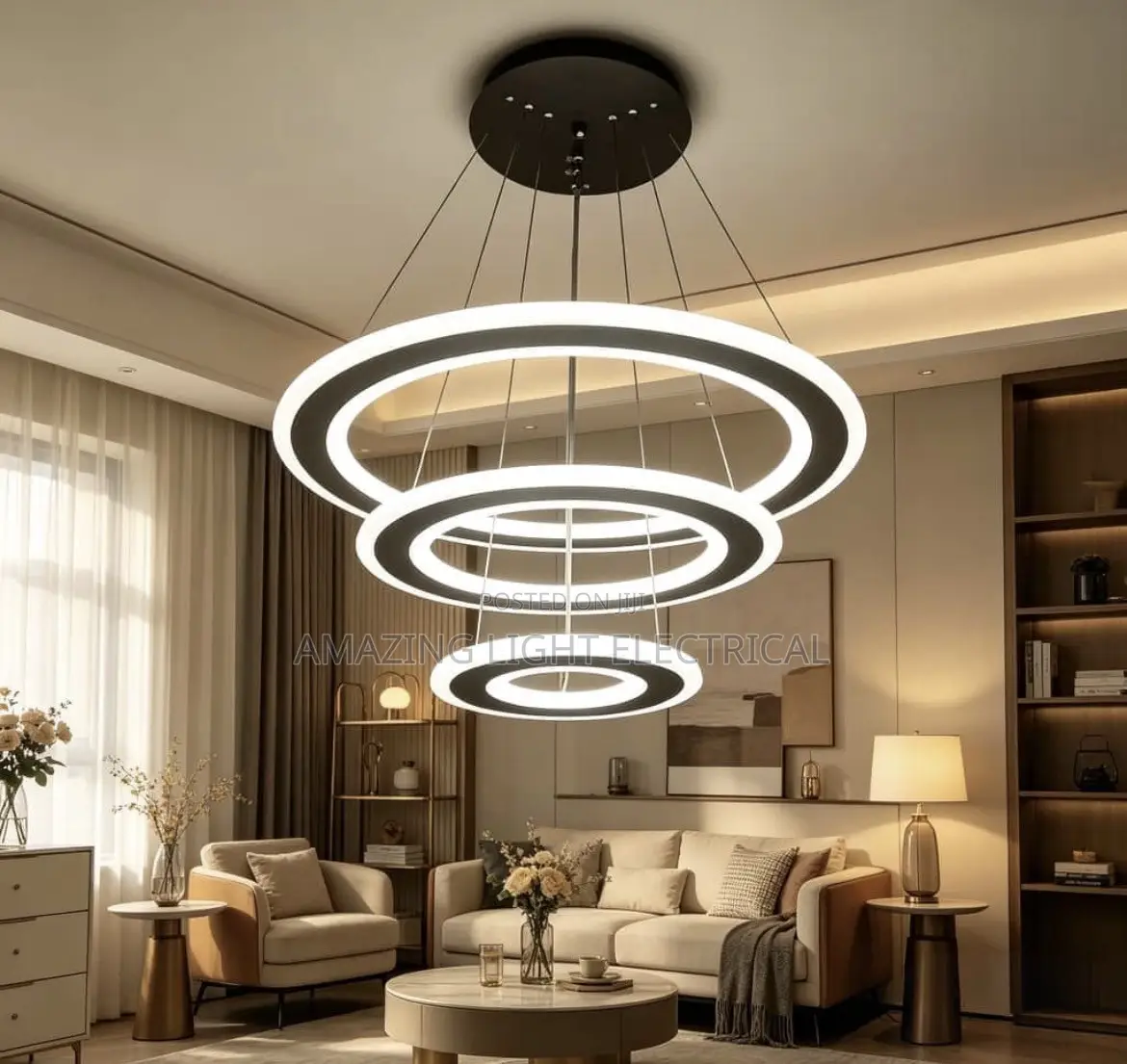 Led 3 Step Chandelier Available