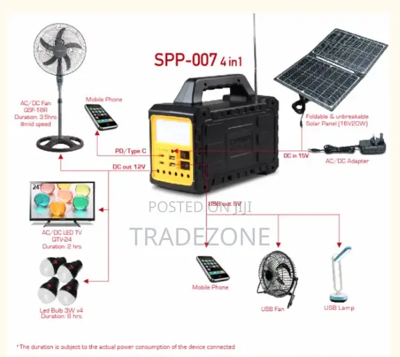 Qasa 4in1 Solar Power Portable Mp3 Bluetooth Speaker SPP-007 4in1