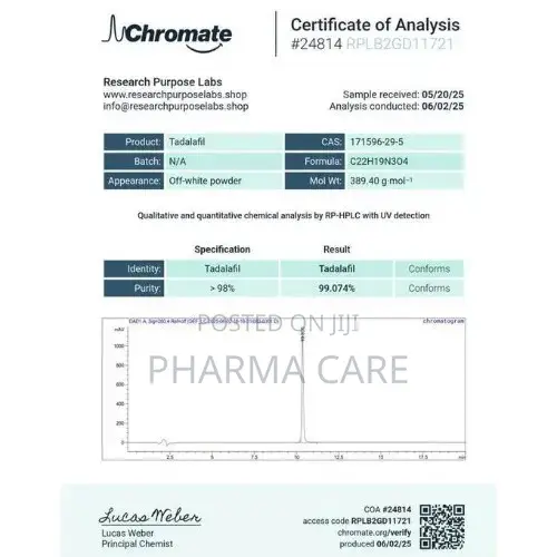 Enclomiphene Tadalafill 12.5mg/5mg Research Chemical - 30 Cap
