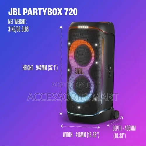 JBL Partybox 720 Party Speaker With Superior Pro Sound - 800W