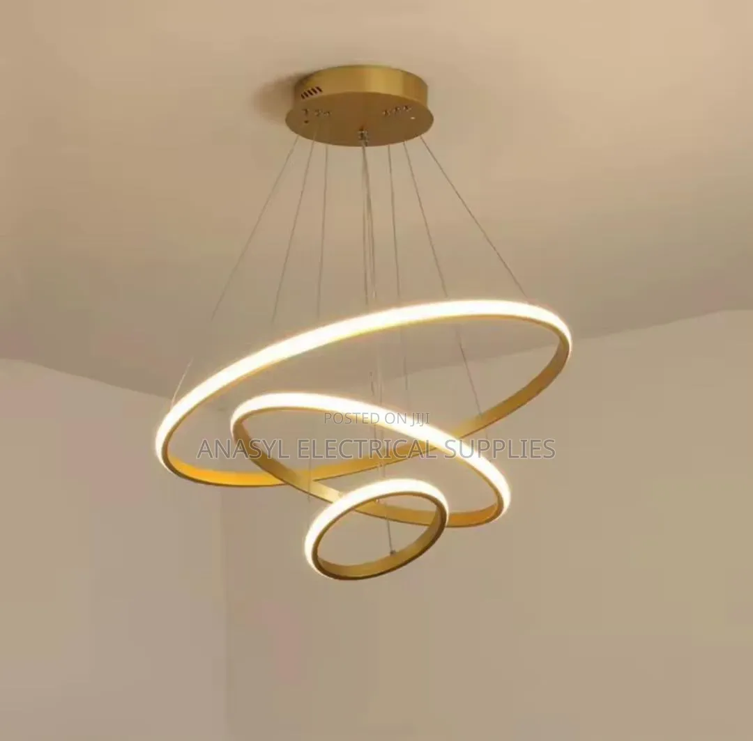 Modern 3-Ring LED Spiral Pendant Chandelier With Energy-Saving LED.