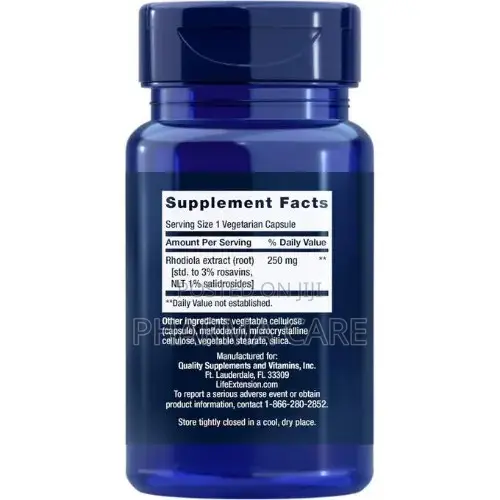 Rhodiola Extract 250 Mg- 60 Capsules
