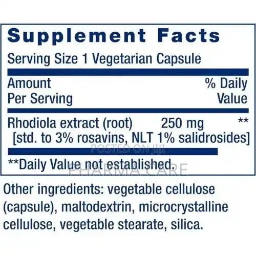 Rhodiola Extract 250 Mg- 60 Capsules