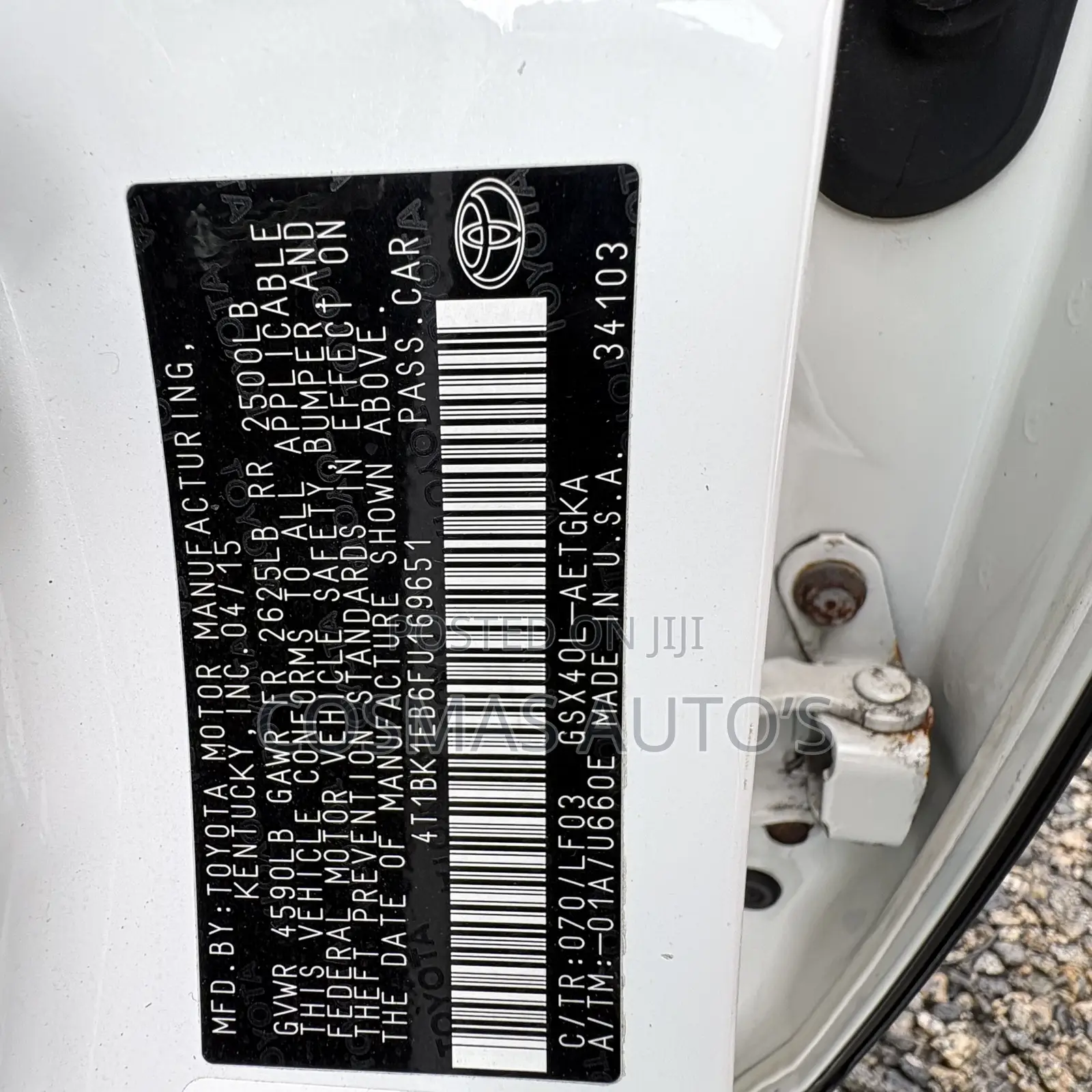 Toyota Avalon XLE FWDSedan (3.6L 6cyl 6A) 2016 White