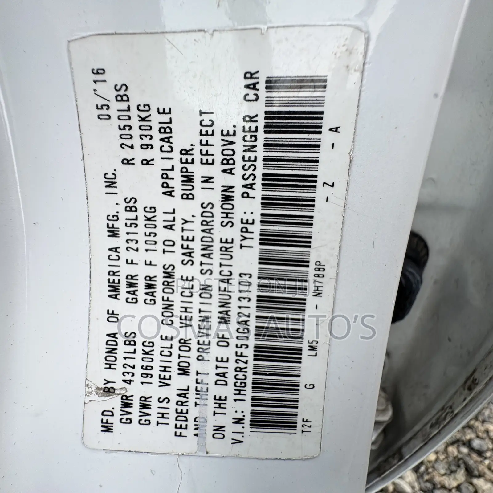 Honda Accord Sport 4dr Sedan FWD (2.4L 4cyl 2A) 2016 White