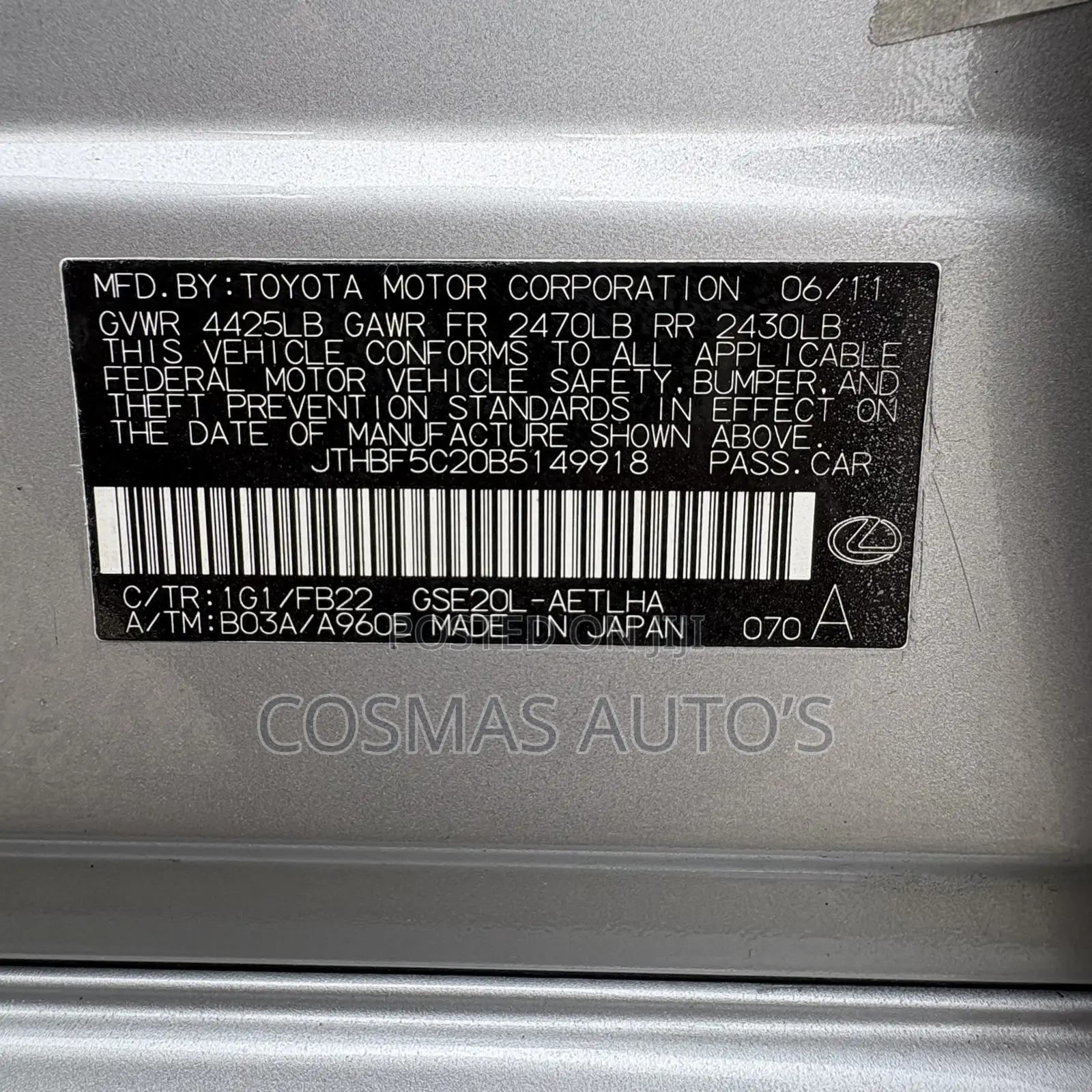 Lexus IS 250 2012 Silver