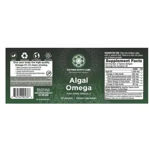 Bioactive Sustainable Omega-3s Algal Omega- 60 Capsules