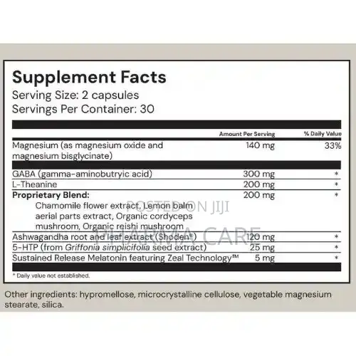 Slumber 60 Capsules Sleep Support- L-Theanine- 5-HTP More