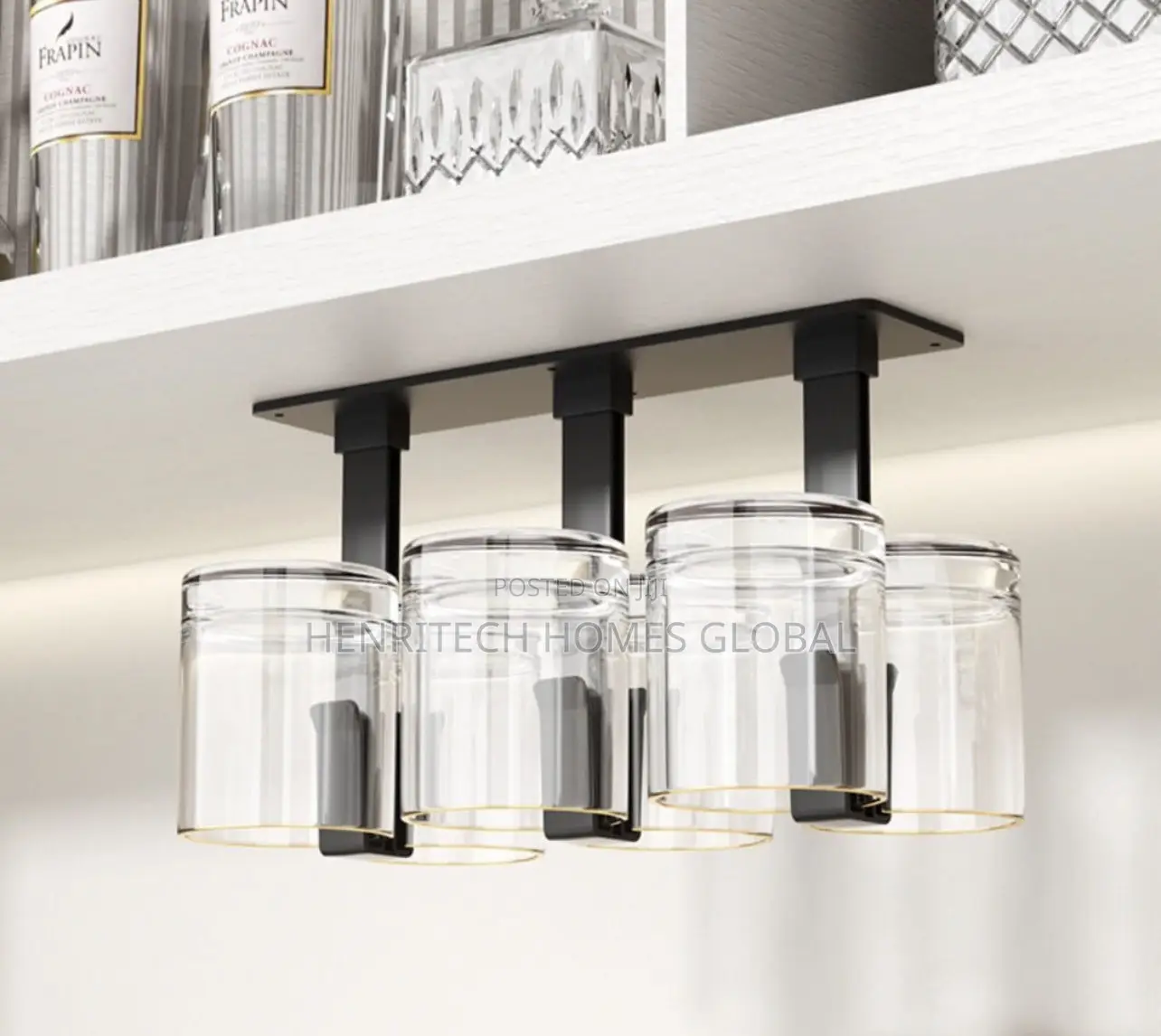 Under Mount Glass Cup Holder | Wine Glass Hanging Rack | Cabinet