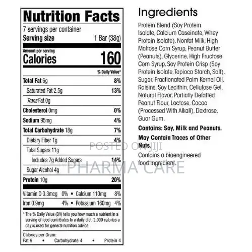 Protein Snack Bars Peanut Butter Crunch -7ct